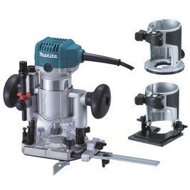 Електричний ручний столярний фрезер по дереву MAKITA RT0700CX2J : 710 Вт, 6-8 цанга, 30000 об/хв електрофрезер, 3 бази RT0700CX2J фото