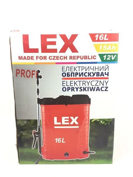 Потужний садовий обприскувач акумуляторний LEX AES-16 : 12V/15 А/ч, 16 л AES-16 фото