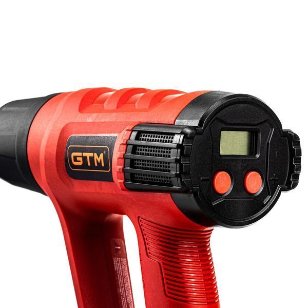 Професійний технічний фен (будівельний) GTM HG2000EM : 2 кВт, 2 режима, 50&deg;C-600&deg;C, насадки 4шт 2721 фото