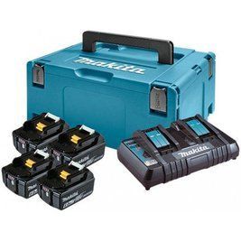 Набір акумуляторів MAKITA MKP3PG184 4 акум. 18В 6Аг/зарядка 2порти DC18RD (198091-4) 198091-4 фото