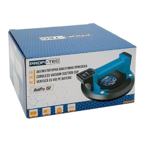 Потужна акумуляторна вакуумна присоска PROFI-TEC HoldPro 150 : з АКБ 3.7V 1.5 Ah + ЗП (007062) 007062 фото