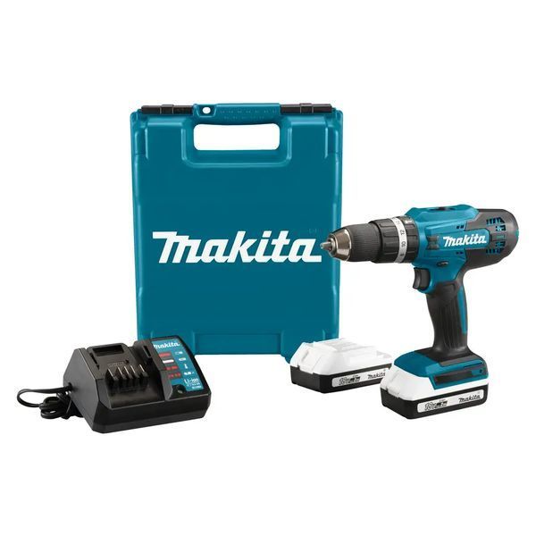 Професійна дрель-шуруповерт аккумуляторная ударная Makita HP488DWAE : з АКБ 2 шт 18V 1,5 Аh HP488DWAE фото
