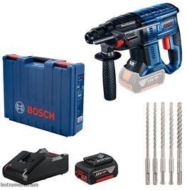 Професійний акумуляторний перфоратор Bosch Professional GBH 180-Li : з АКБ 18V 4.0Ah, 2 Дж, SDS plus, набор свердл 0615990M9C фото