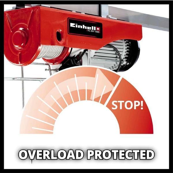 Електричний тельфер (підйомник) Einhell TC-EH 1000 : 1600 Вт, 1000 кг макс., 18м (2255160) лебідка 2255160 фото