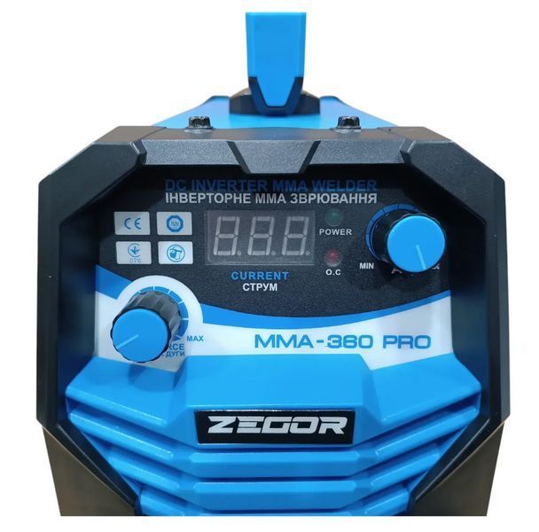 Зварювальний апарат інверторного типу ZEGOR IGBT MMA-360 PRO : 6.2 кВт, 20 - 360 А MMA-360 PRO фото
